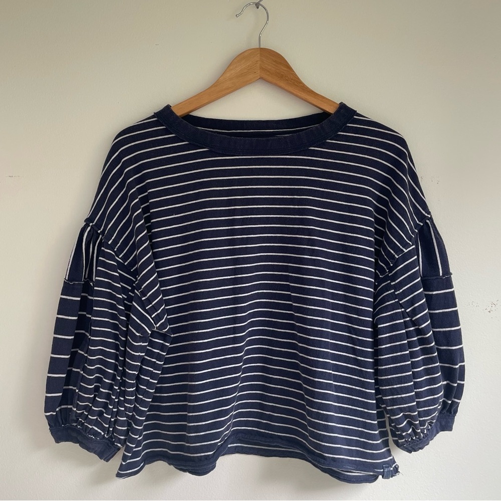 Free People balloon sleeve crop tee